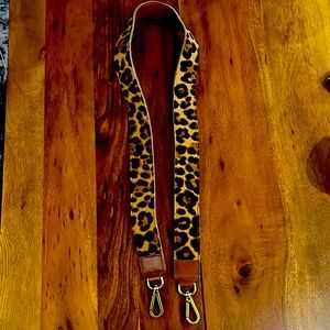 Madewell Leather Leopard Calf Hair Purse Strap